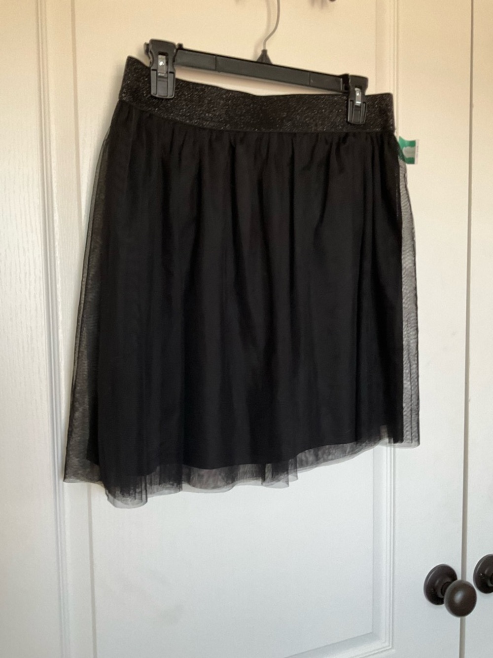 Maurices Black Circle Skater Skirt with Shimmer Waistband